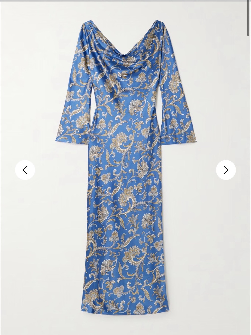 Like NEW Veronica Beard Ember draped paisley-print silk-blend satin maxi dress